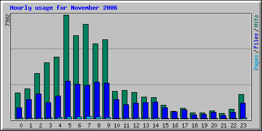 Hourly usage for November 2006