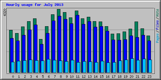 Hourly usage for July 2013