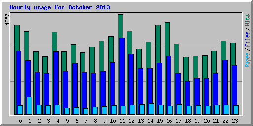 Hourly usage for October 2013