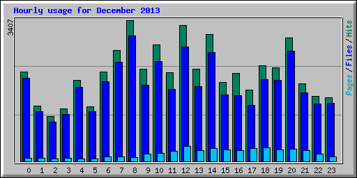 Hourly usage for December 2013