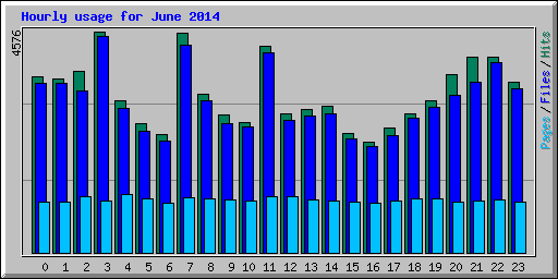 Hourly usage for June 2014