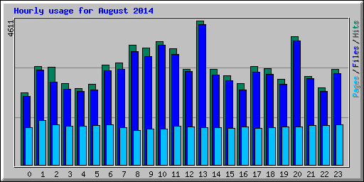 Hourly usage for August 2014