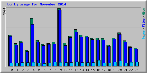 Hourly usage for November 2014