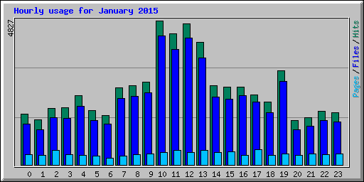 Hourly usage for January 2015