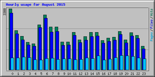 Hourly usage for August 2015