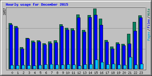 Hourly usage for December 2015