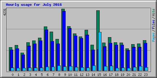 Hourly usage for July 2016